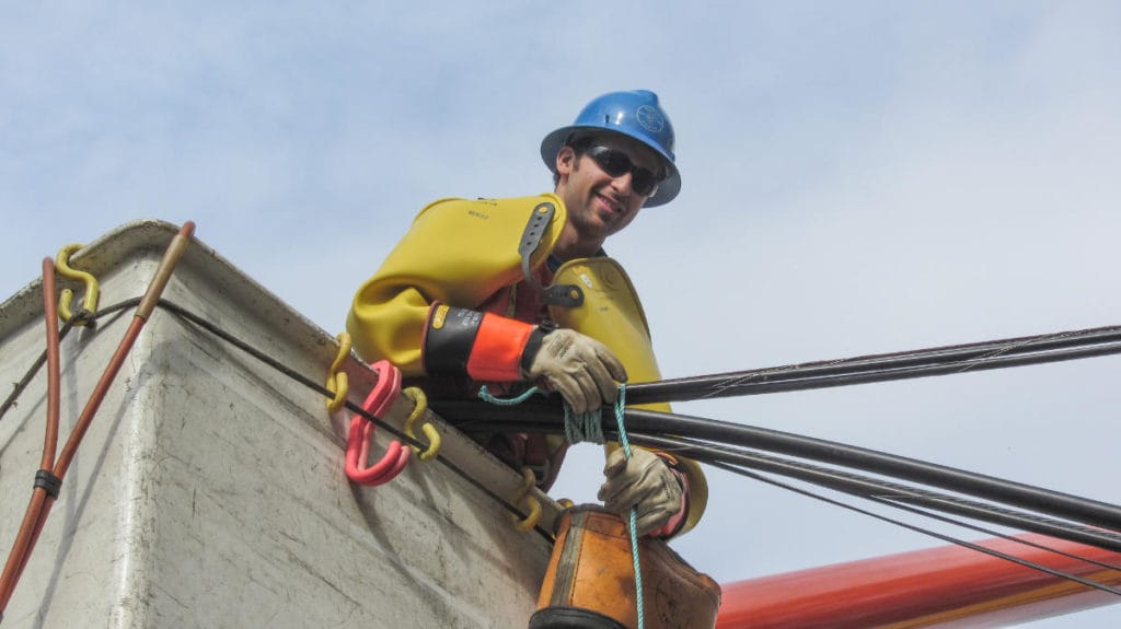 Power Line Installation Smiling Metro Power Worker